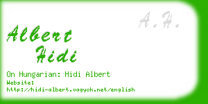 albert hidi business card